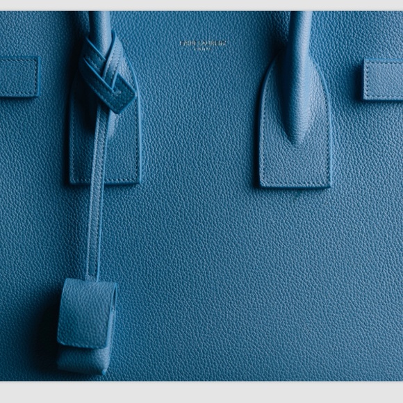 SAINT LAURENT PARIS Light Blue Leather Nano Classic Sac De Jour Tote - Picture 4 of 6